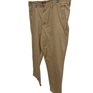 Merona Mens Khaki Cotton Flat-Front Chinos Pants Size 46x30 Workwear Neutral